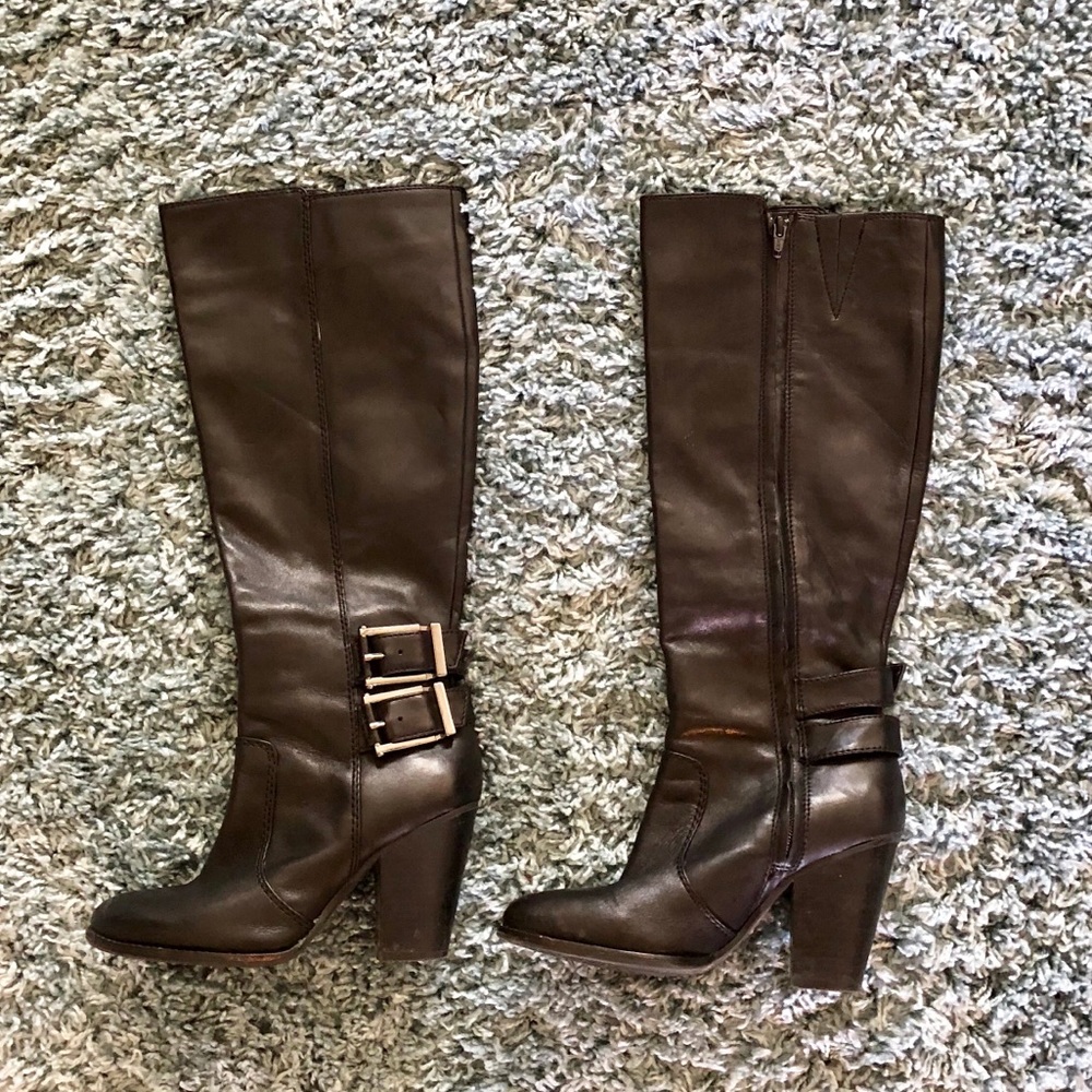 Sz 6.5 Women’s Gianni Bini Black Leather Boots